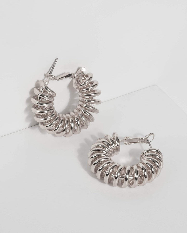 Colette by Colette Hayman Silver Twisted Loop Hoop Earrings