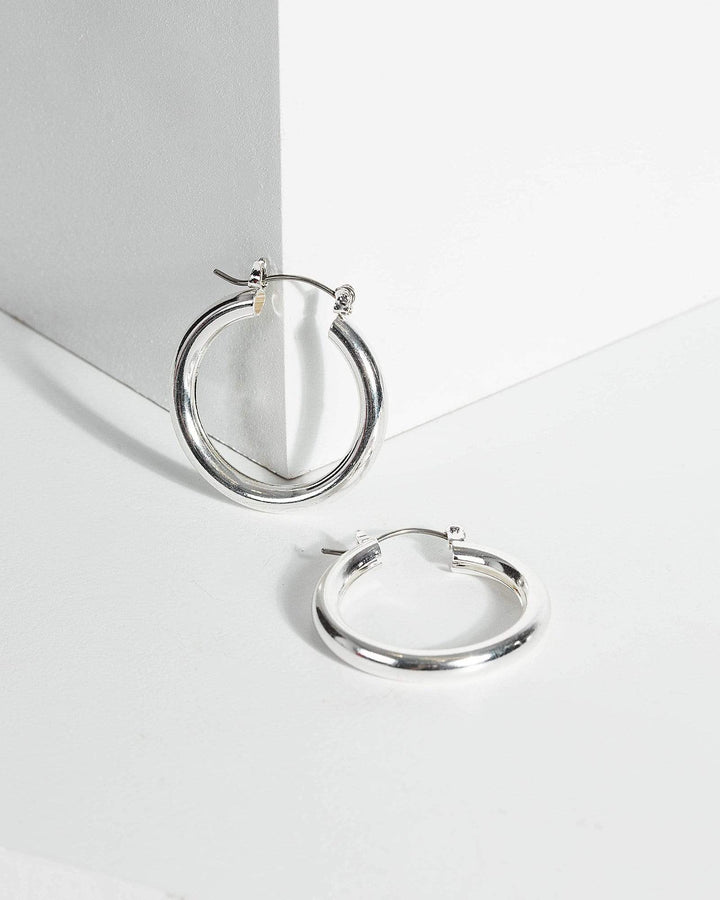 Silver Wide Hoop Earrings | Earrings