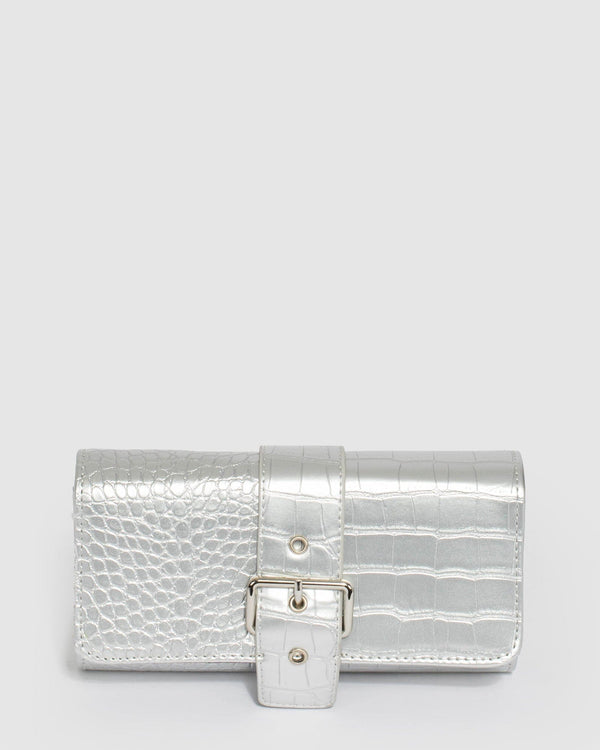 Colette by Colette Hayman Silver Yasmine Buckle Clutch Bag