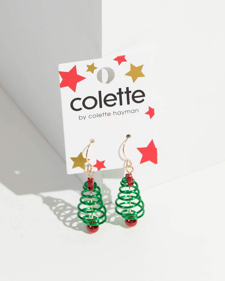Spiral Christmas Tree Drop Earrings | Earrings