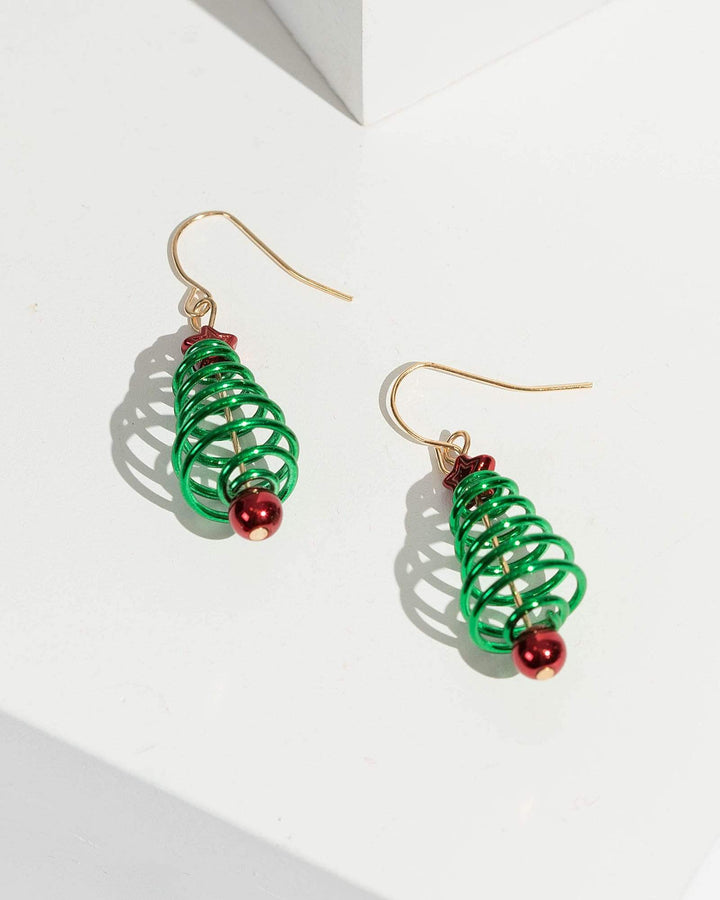 Spiral Christmas Tree Drop Earrings | Earrings
