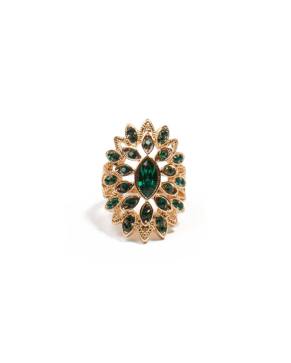 Colette by Colette Hayman Stone Petal Green Cocktail Ring - Large