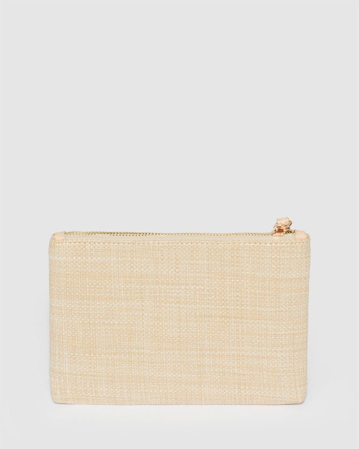 Colette by Colette Hayman Tahnia Embroidered Natural Wristlet