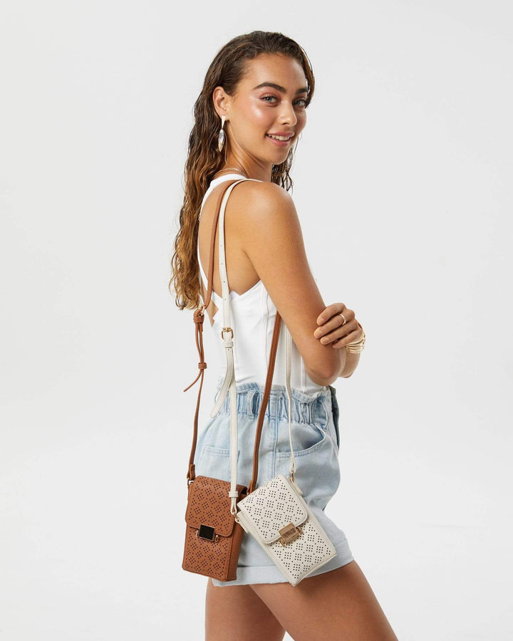 Tan Abby Mobile Cross Body Bag | Crossbody Bags