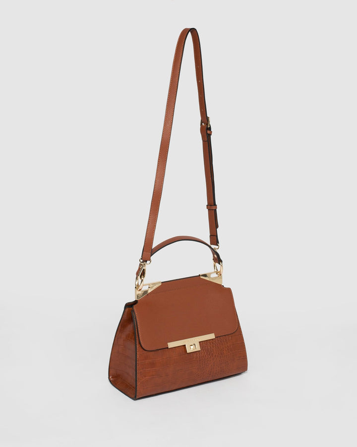 Tan Alexis Top Handle Bag | Tote Bags