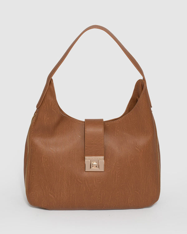 Tan Carmen Slouch Buckle Tote Bag | Slouch Bags