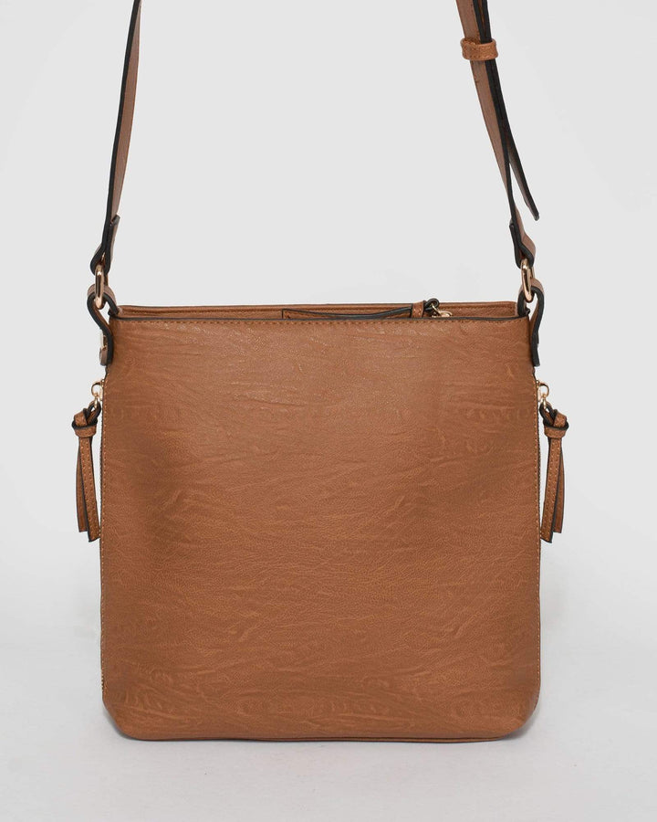 Tan Dahlila Zipper Crossbody Bag | Crossbody Bags