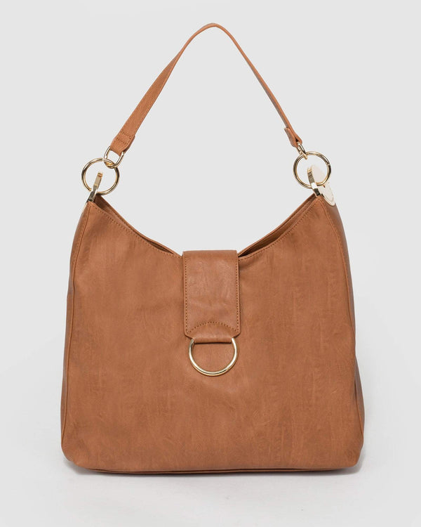 Tan Elly Round Tote Bag | Slouch Bags