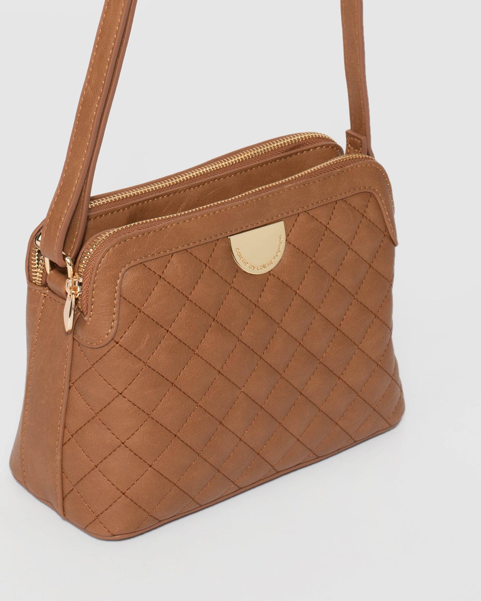 Tan Quilt Crossbody Bag colette by colette hayman