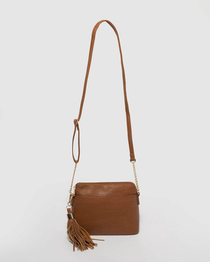 Tan Tassel Crossbody Bag | Crossbody Bags