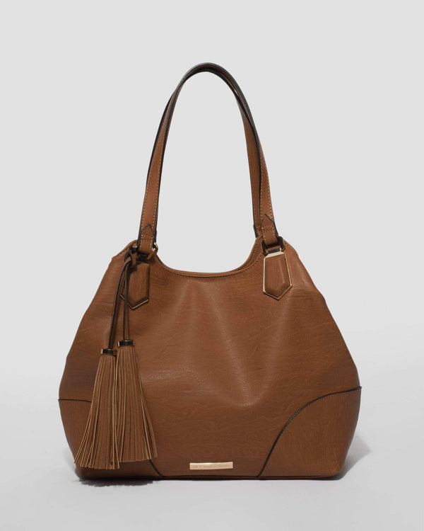 Tan Katie Tassel Slouch Bag | Slouch Bags