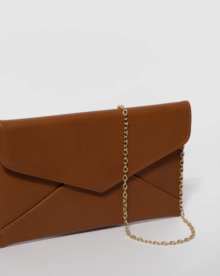 Tan Kelly Envelope Clutch Bag | Clutch Bags