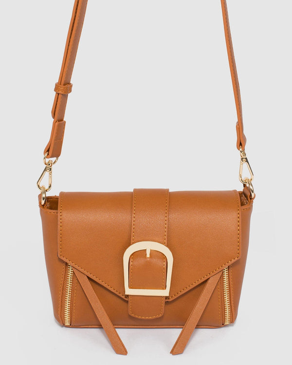 Colette by Colette Hayman Tan Lydia Buckle Crossbody Bag
