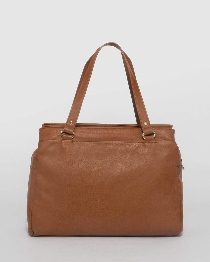 Tan Parker Large Tote Bag | Slouch Bags