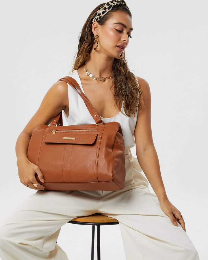 Tan Parker Large Tote Bag | Slouch Bags