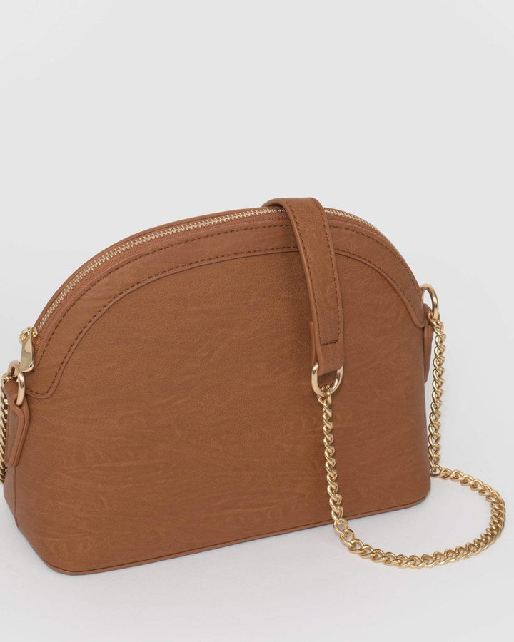 Tan Raina Plain Crossbody Bag | Crossbody Bags