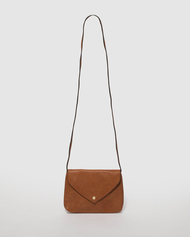 Tan Selena Envelope Crossbody Bag | Crossbody Bags