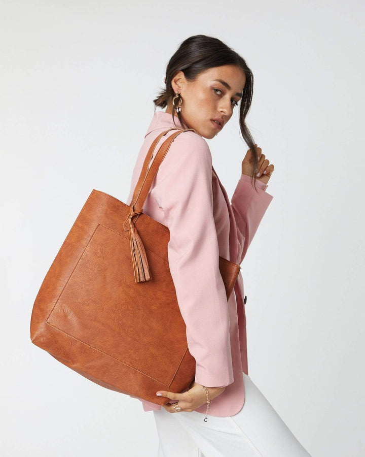 Tan Selena Tassel Tote Bag | Tote Bags