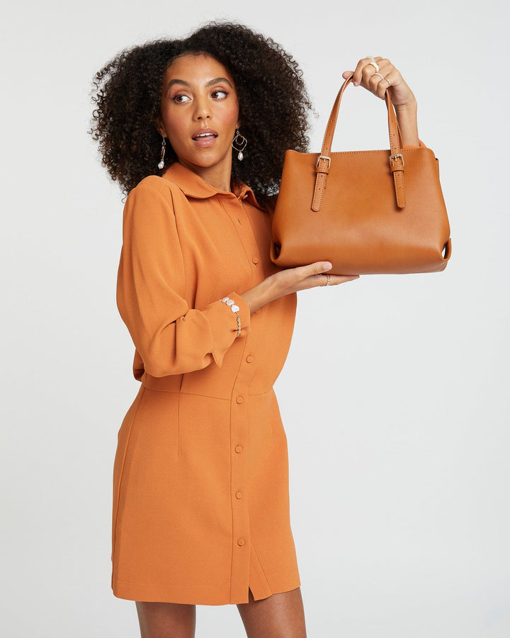 Colette by Colette Hayman Tan Tamia Buckle Tote Bag