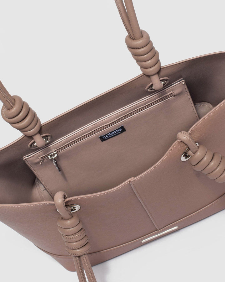 Colette by Colette Hayman Taupe Alice Knot Tote