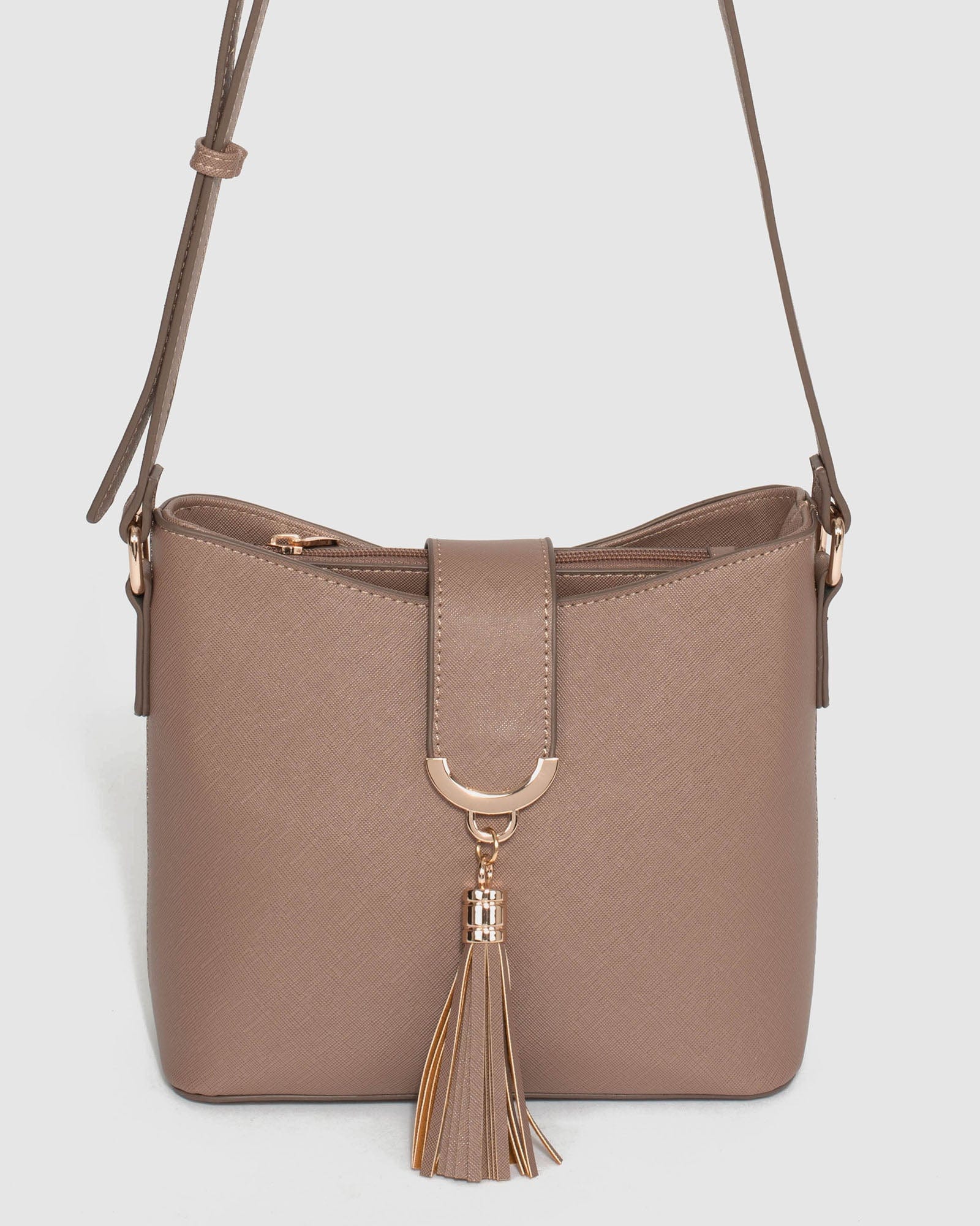 Vintage | Bags | Sale Taupe Brownish Graycolor Crossbody Purse | Poshmark