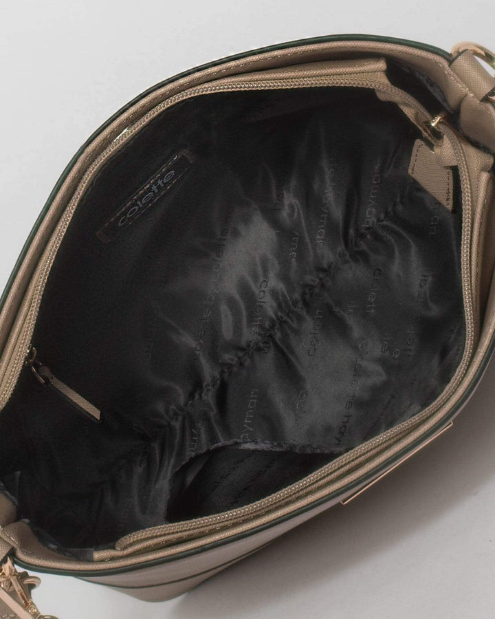 Taupe Pia Tassel Medium Cross Body Bag | Crossbody Bags