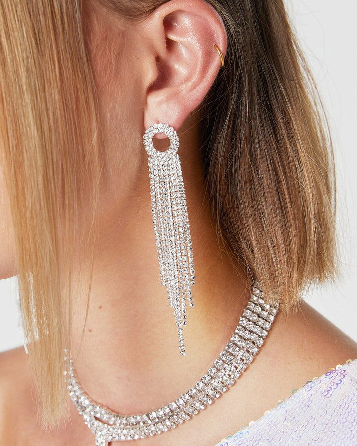 Colette by Colette Hayman Thin Diamante Tassel Detail Drop Earring
