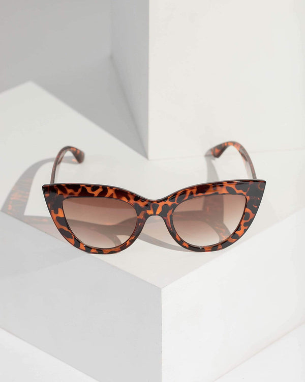 Colette by Colette Hayman Tortoise Shell Cat Eye Acrylic Sunglasses