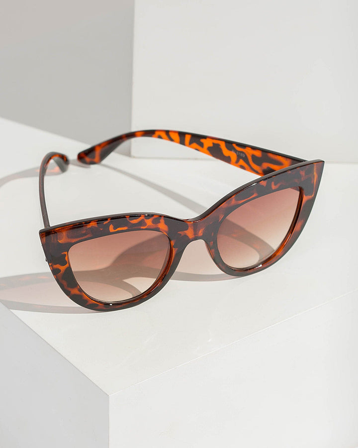 Colette by Colette Hayman Tortoise Shell Rounded Cat Eye Sunglasses