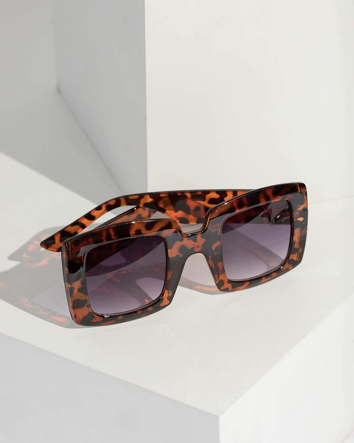 Colette by Colette Hayman Tortoise Shell Square Acrylic Sunglasses