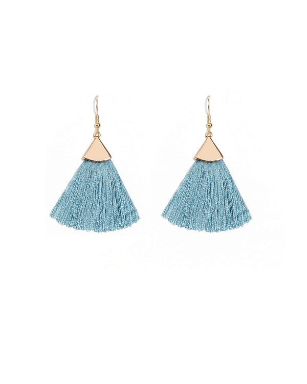 Colette by Colette Hayman Triangle Blue Tassel Earrings