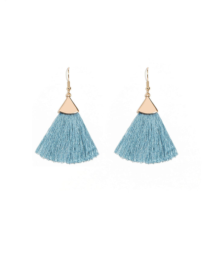 Colette by Colette Hayman Triangle Blue Tassel Earrings