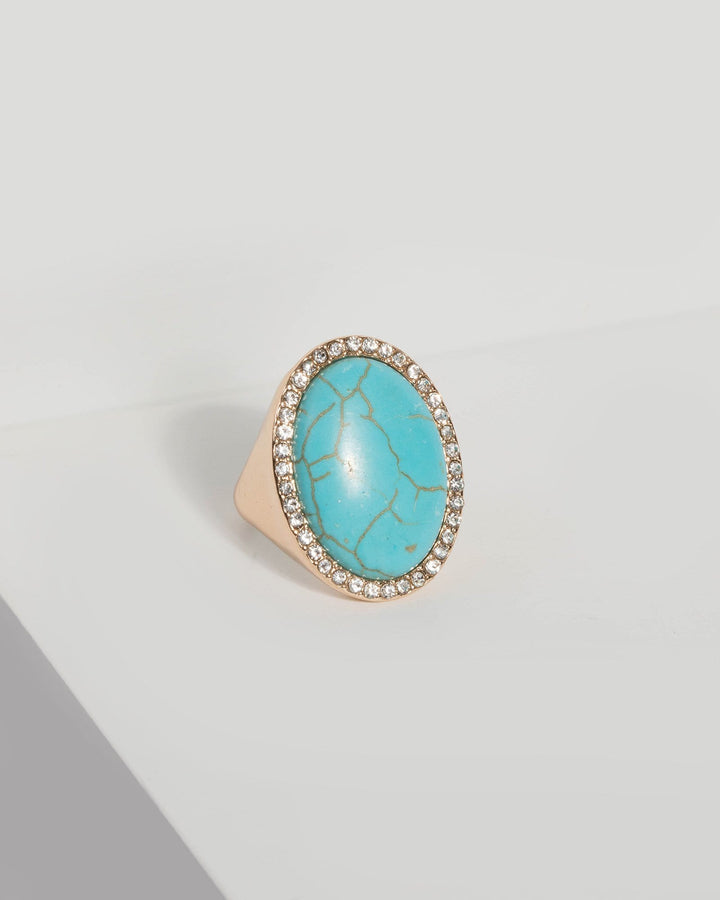 Turquoise Cracked Stone Ring | Rings