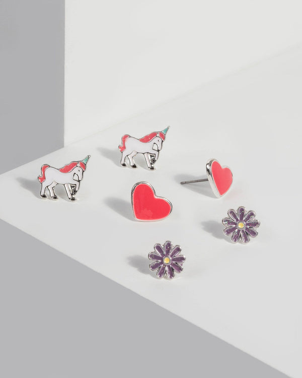 Unicorn and Flower Stud Earrings | Earrings