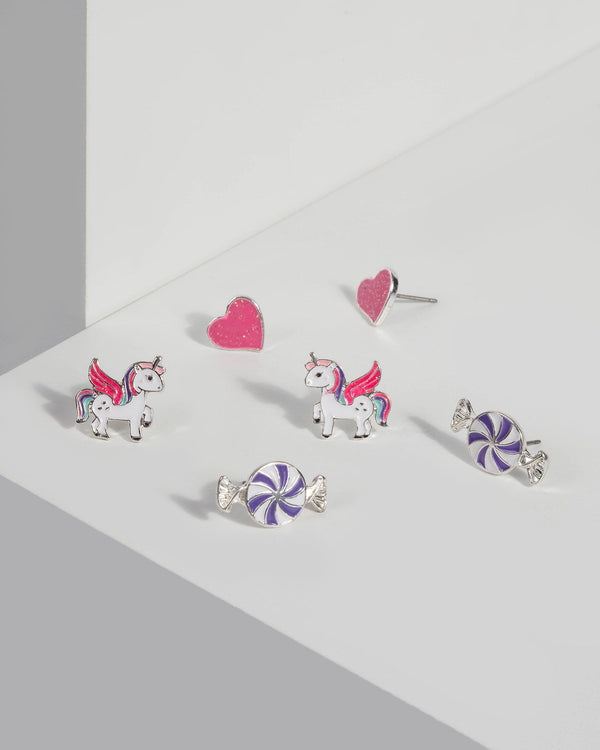 Unicorn and Heart Multi Stud Earrings | Earrings