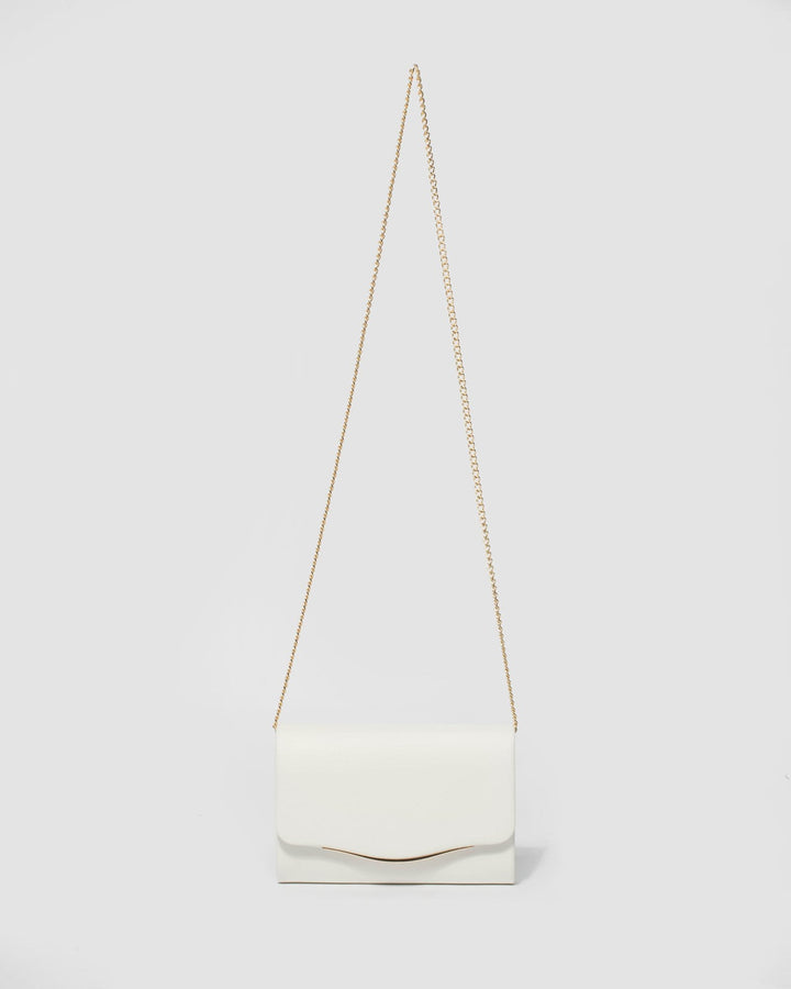 White Adele Evening Clutch Bag | Clutch Bags