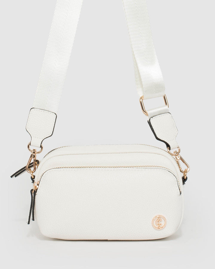 White Amalia Strap Crossbody Bag | Crossbody Bags