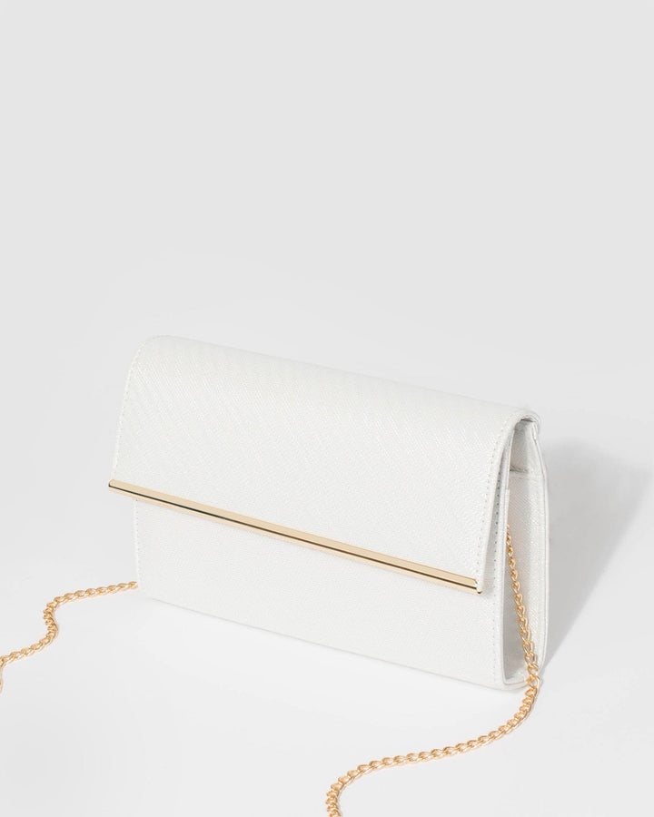 Colette by Colette Hayman White and Gold Harriet Clutch Bag