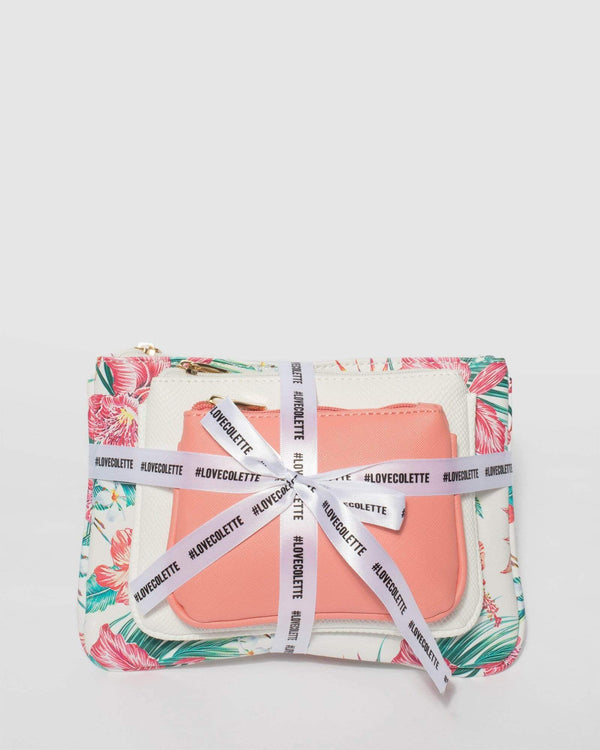 White and Pink Print Purse Gift Set | Purses
