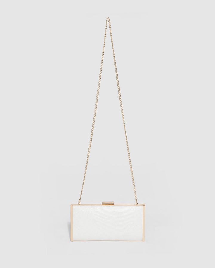 White Anela Hardcase Clutch Bag | Clutch Bags
