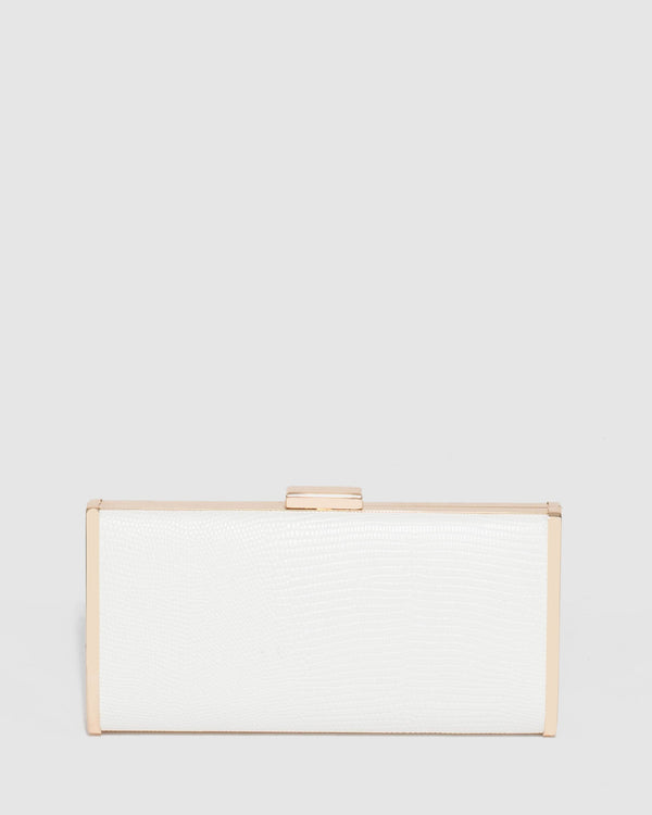 White Anela Hardcase Clutch Bag | Clutch Bags