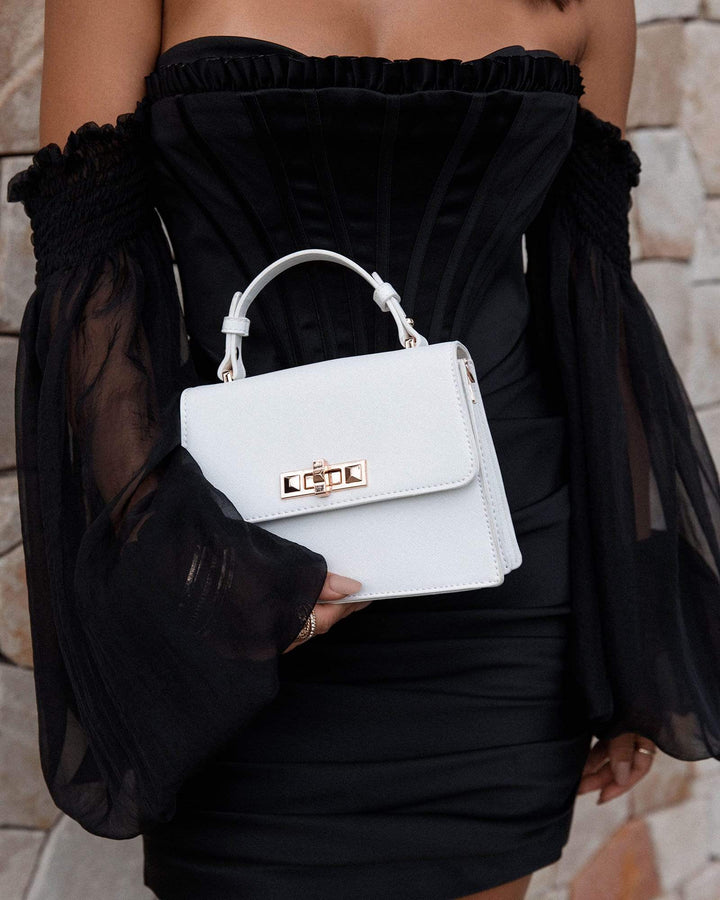 White Angelika Top Handle Bag | Mini Bags