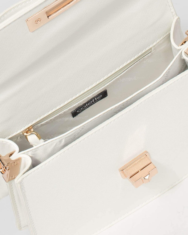 White Angelika Top Handle Bag | Mini Bags