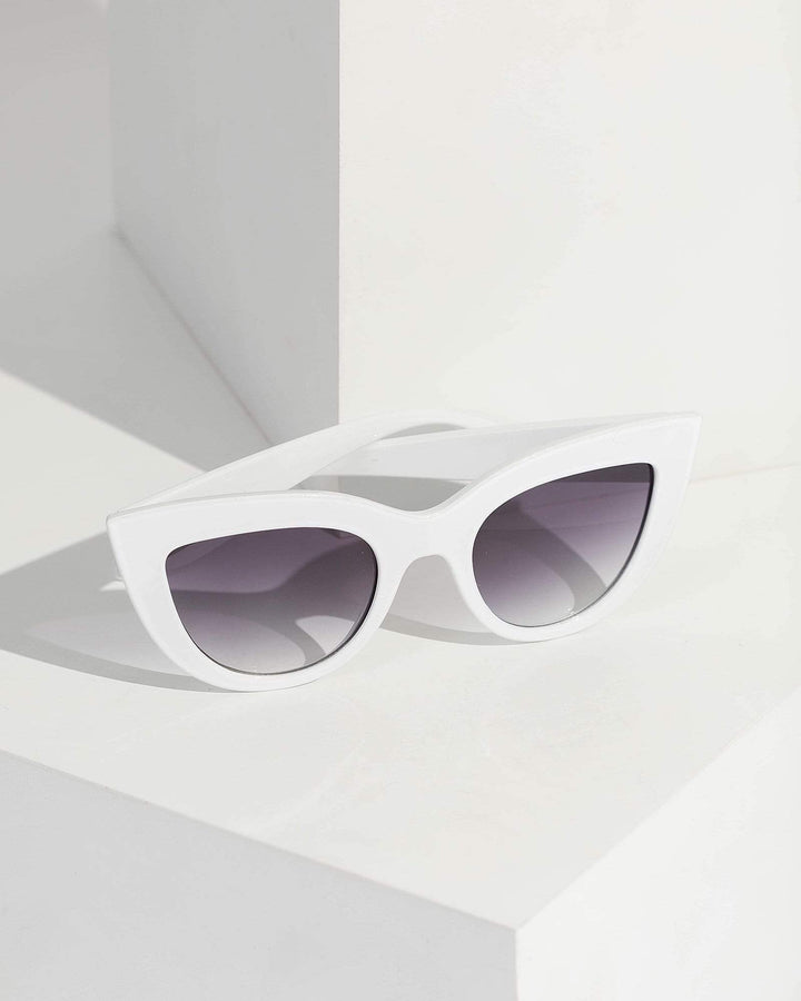 Colette by Colette Hayman White Cat Eye Acrylic Sunglasses