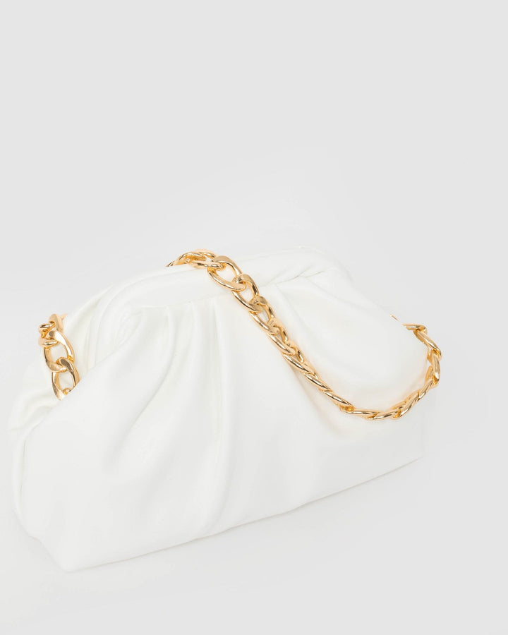 Colette by Colette Hayman White Claire Weave Shoulder Bag