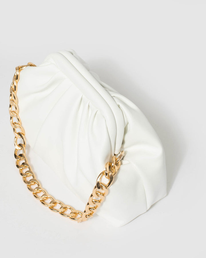 Colette by Colette Hayman White Claire Weave Shoulder Bag