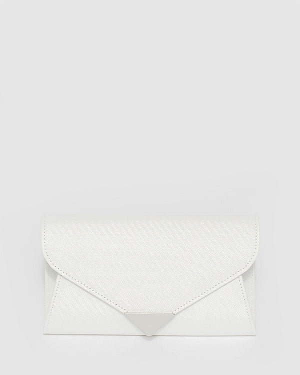 Colette by Colette Hayman White Clare Metal Tip Clutch