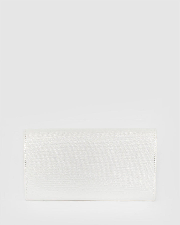 Colette by Colette Hayman White Clare Metal Tip Clutch