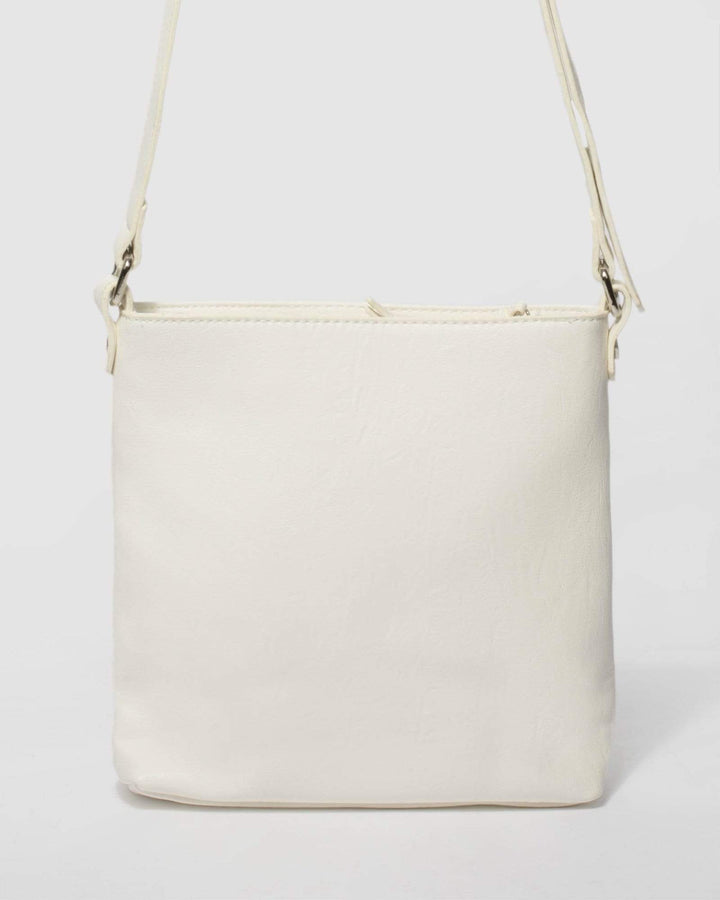 White Dahlila Zipper Crossbody Bag | Crossbody Bags