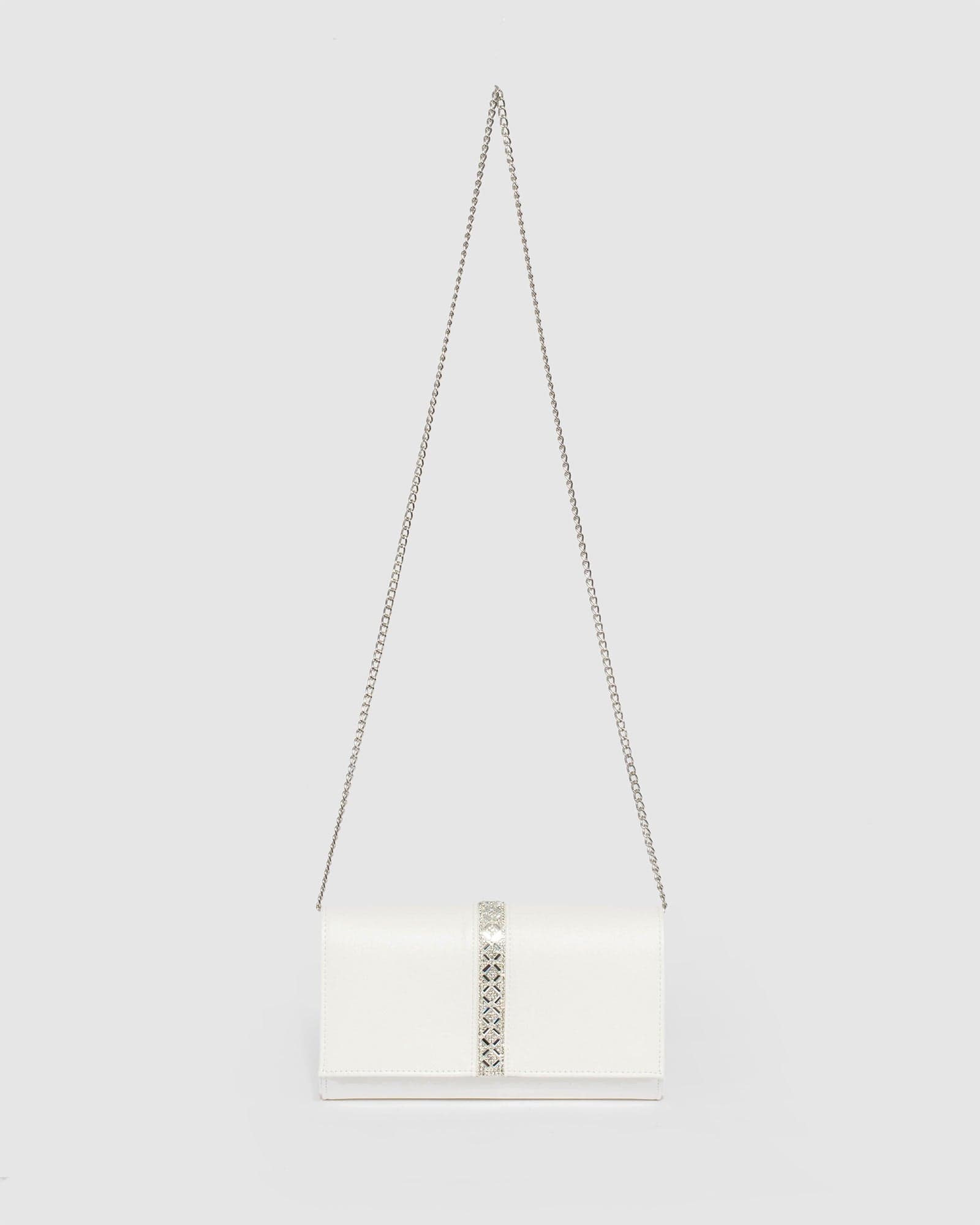 White Ellie Crystal Clutch Bag Online | Colette Hayman – colette by ...